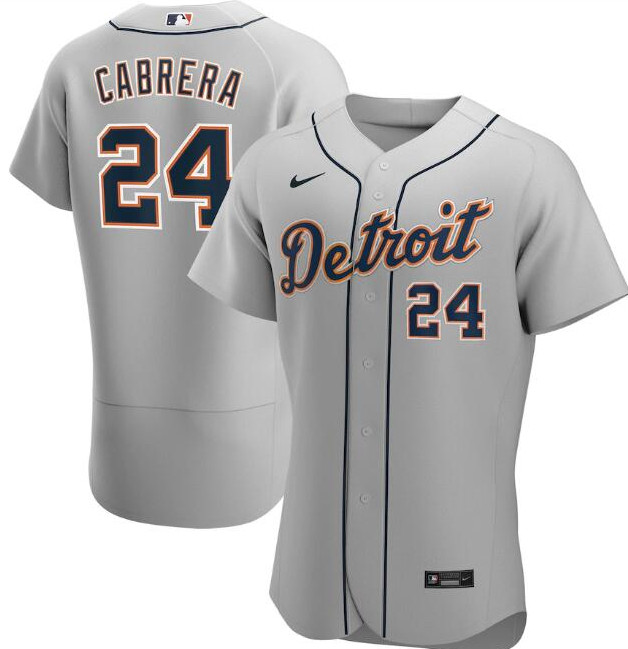 Men's Detroit Tigers ACTIVE PLAYER Custom Grey Stitched Baseball Jersey Men's Detroit Tigers ACTIVE PLAYER Custom Grey Stitched Baseball Jersey